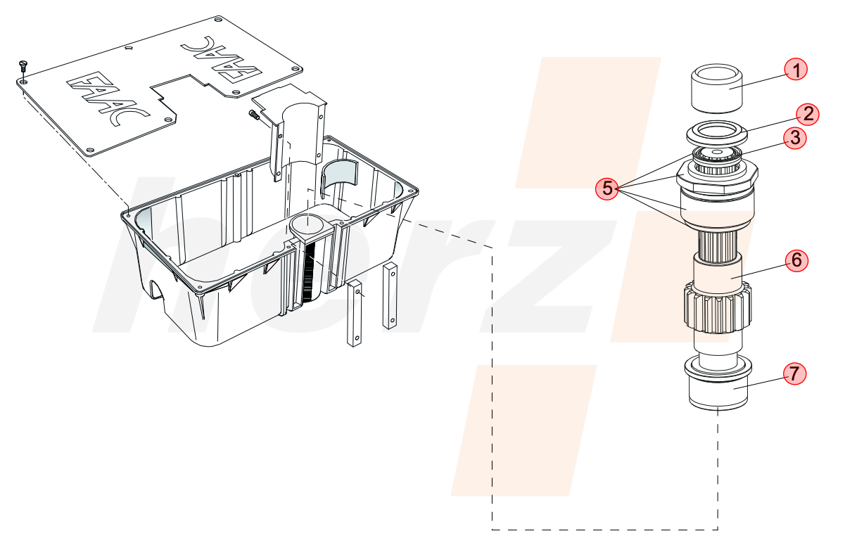 SCHEMAT CZĘŚCI ZAMIENNYCH SIŁOWNIKA FAAC 760 CP BOX