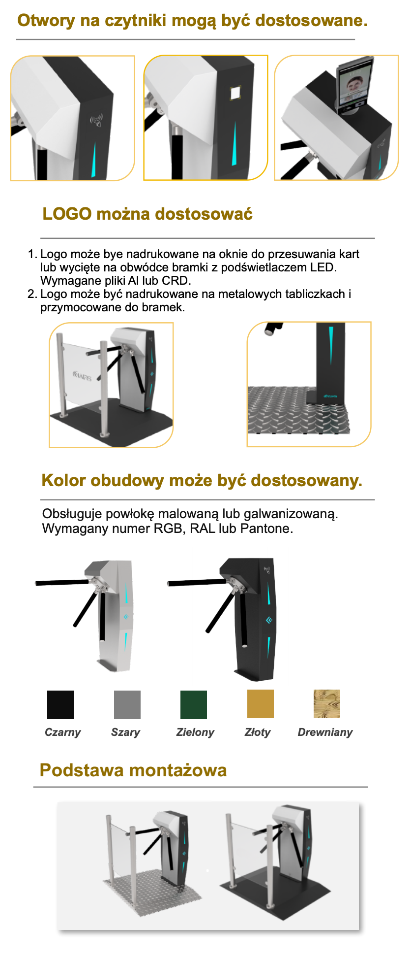 PERSONALIZACJA BRAMKI OBROTOWEJ TYGRYS CP-LX100 SA