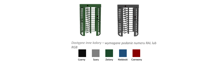 Kolor obudowy może być dostosowany. Malowanie proszkowe kolor z palety RGB, RAL. Cynkowanie ogniowe