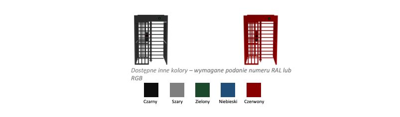 Kolor obudowy może być dostosowany. Malowanie proszkowe kolor z palety RGB, RAL. Cynkowanie ogniowe