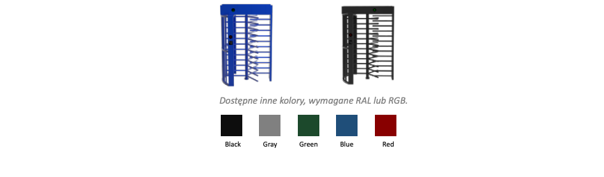 Kolor obudowy może być dostosowany. Malowanie proszkowe kolor z palety RGB, RAL. Cynkowanie ogniowe