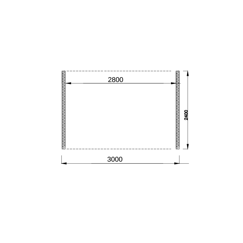 WYMIARY TUNELU, PRZEJSCIA KONTROLNEGO 3 X 2,4 M