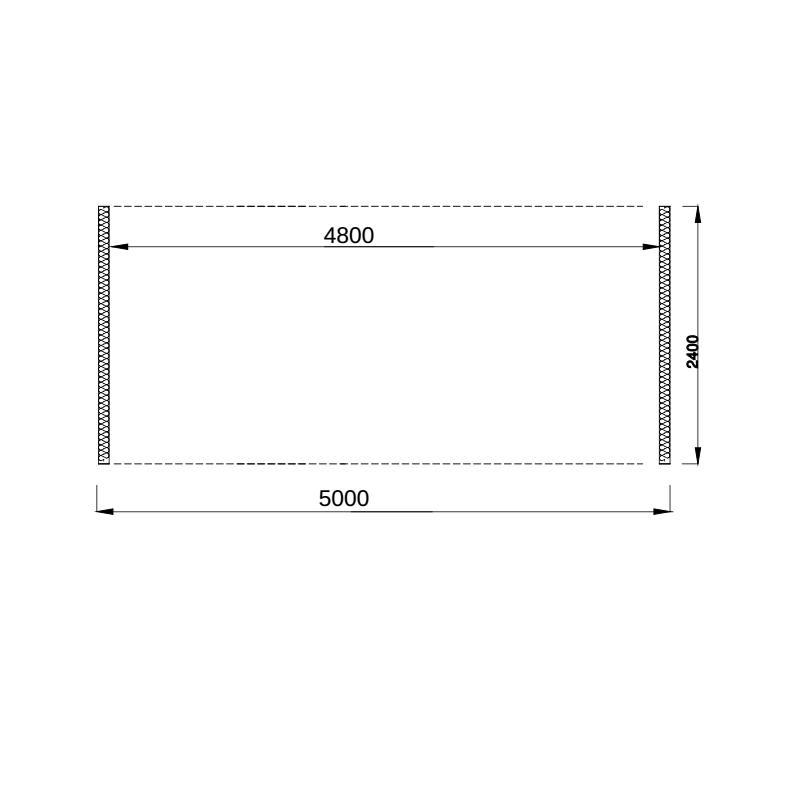 WYMIARY TUNELU, PRZEJSCIA KONTROLNEGO 5 X 2,4 M