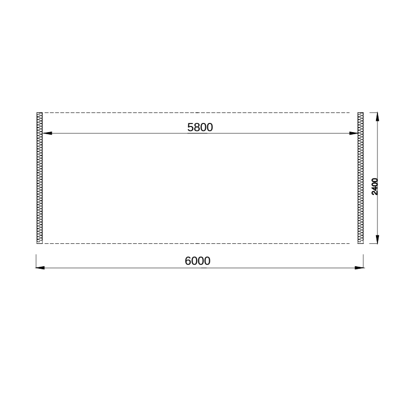 WYMIARY TUNELU, PRZEJSCIA KONTROLNEGO 6 X 2,4 M