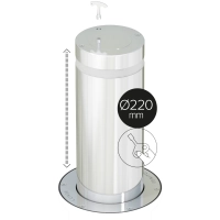 Słupek zabezpieczający wysuwany półautomat BENITO PLAZA Ø220 x 755mm - LED, INOX