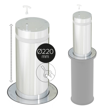 Słupek zabezpieczający wysuwany półautomat BENITO PLAZA Ø220 x 500mm