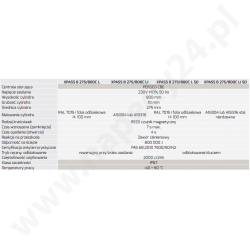Specyfikacja słupka antyterrorystycznego BFT XPASS B 275/800