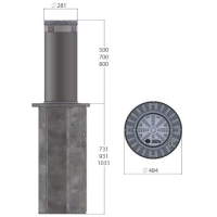 Słupek parkingowy CSA 300 INOX wymiary