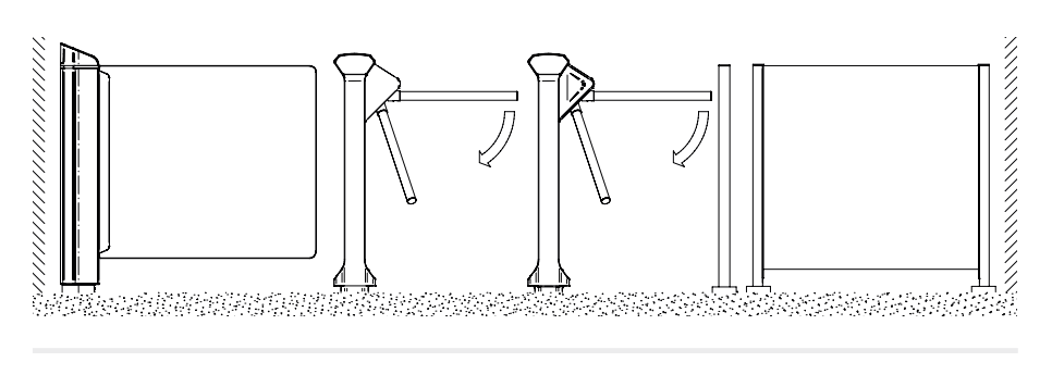 PRZYKŁADOWA KONFIGURACJA BRAMEK MAGNETIC mTripod mSwing i bariery mGuide