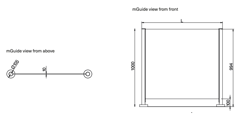 WYMIARY BARIERY mGuide MAGNETIC