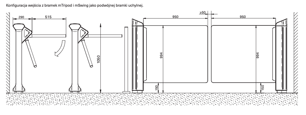 PRZYKŁADOWA KONFIGURACJA BRAMEK MAGNETIC mTripod i mSwing