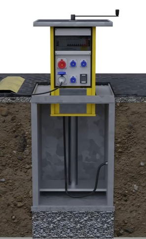 Podziemne punkty zasilania – floorboxy, rozdzielnice ziemne 230/400 V i studnie elektryczne