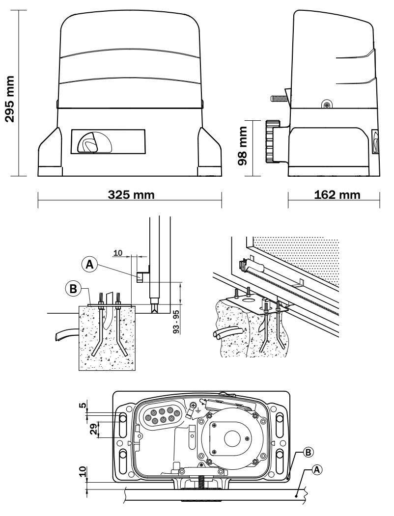WYMIARY SIŁOWNIKA ROGER R30/804 R30/1204