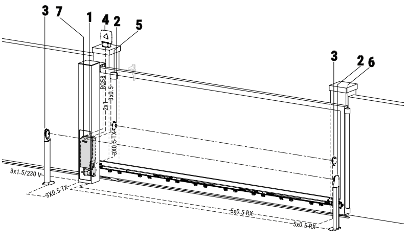 PRZYKŁADOWA INSTALACJA SIŁOWNIKA TW90/800 - TW90/600/HS - TW90/800/R