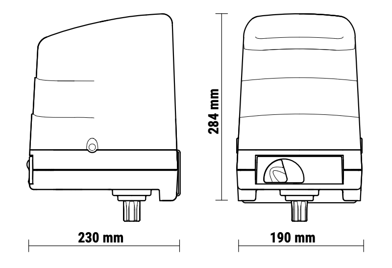 WYMIARY SIŁOWNIKA BH23/282 ROGER BRAMY SKRZYDŁOWE
