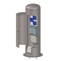 Słupek okrągły VMR D250 / 860 z wbudowaną rozdzielnicą elektryczną