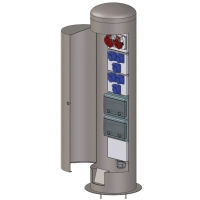 Słupek okrągły VMR D325 / H1350 z wbudowaną rozdzielnicą elektryczną