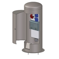 Słupek okrągły VMR D325 / H860 z wbudowaną rozdzielnicą elektryczną