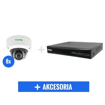 Zestaw monitoring do domu sklepu mieszkania 8 kamer 4Mpx - komplet