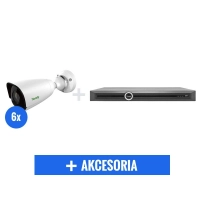 Kompletny zestaw monitoringu - 6 kamery Tiandy 2Mpix STARLIGHT TC-NC214/S-P