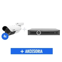 Kompletny zestaw monitoringu - 4 kamery Tiandy 2Mpix STARLIGHT TC-NC23M/S-P