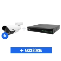 Zestaw monitoring IP Tiandy 2Mpx 6 kamer rejestrator dysk 1TB