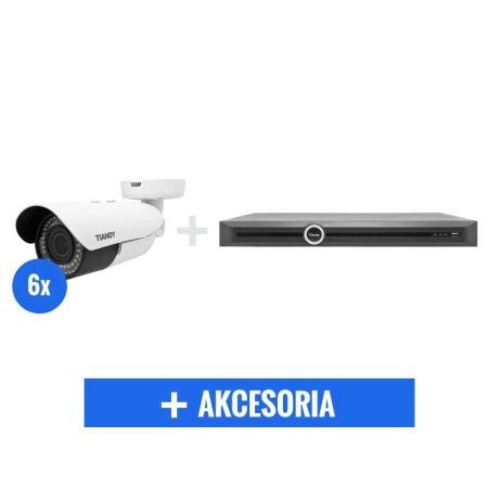 Kompletny zestaw monitoringu - 6 kamer Tiandy 2Mpix TC-NC23V-P