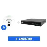 Zestaw monitoring IP 2 kamery kopułkowe Full HD 2 Mpix