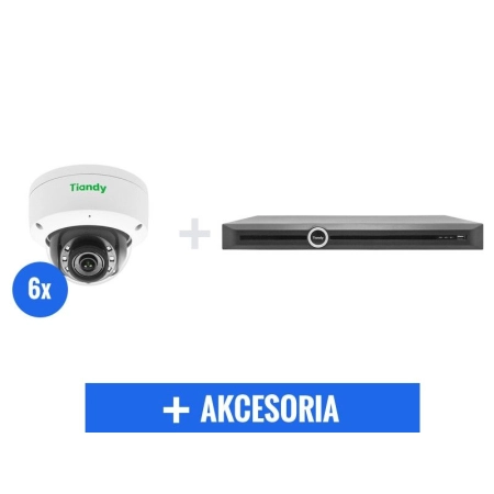 Zestaw monitoring do domu sklepu mieszkania 6 kamer 4Mpx - komplet