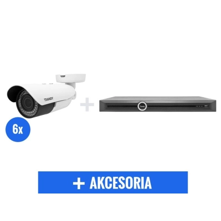 Kompletny zestaw monitoringu - 6 kamer Tiandy 2Mpix STARLIGHT TC-NC23M/S-P